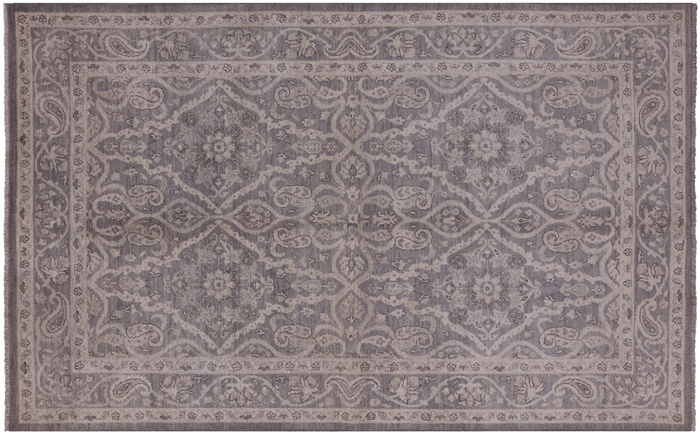 Turkish Oushak Washed Out Hand Knotted Wool Area Rug