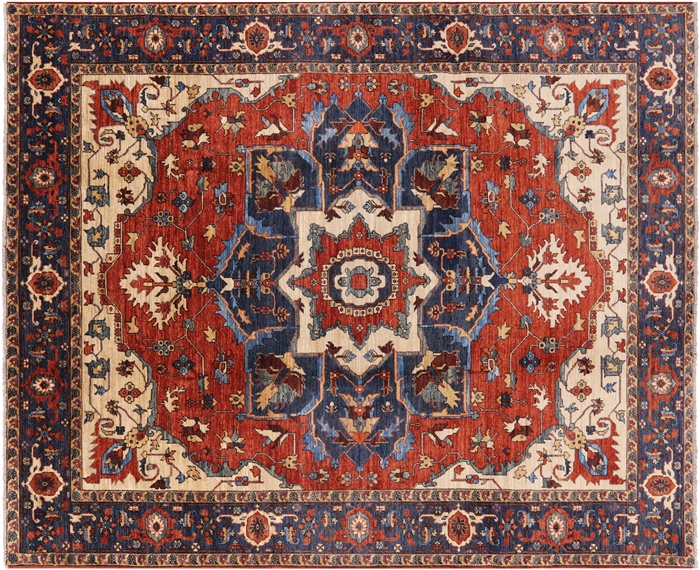 Fine Serapi Hand Knotted Wool Area Rug