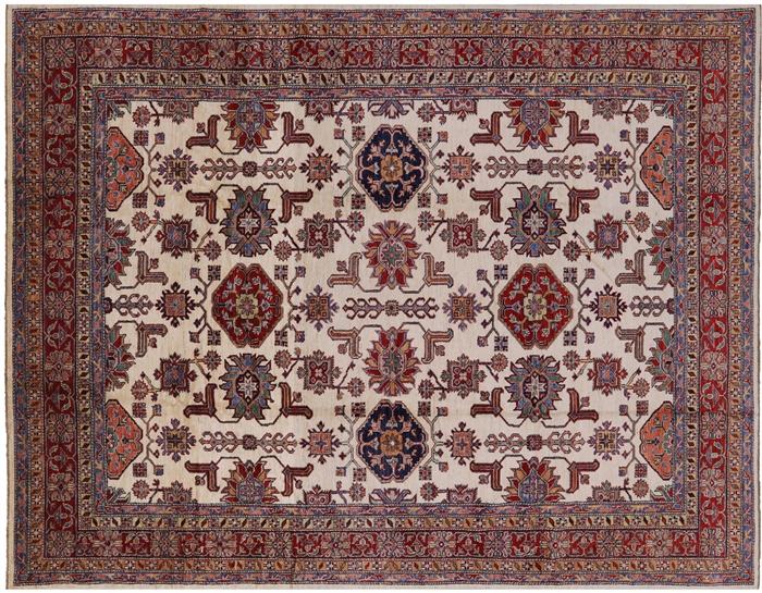 Super Fine Kazak Handmade Wool Area Rug