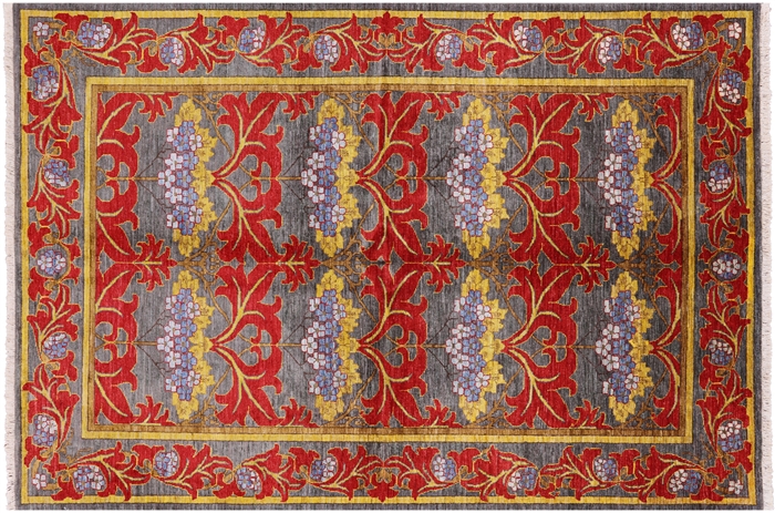 Hand-Knotted William Morris Wool Rug