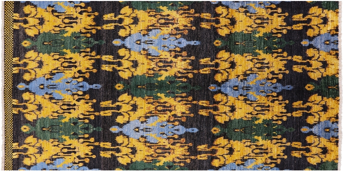 Hand Knotted Ikat Wool Rug