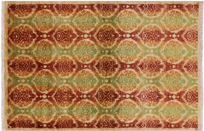 Ikat Hand Knotted Area Rug