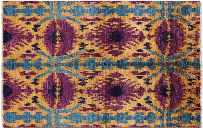 Hand Knotted Ikat Wool Rug