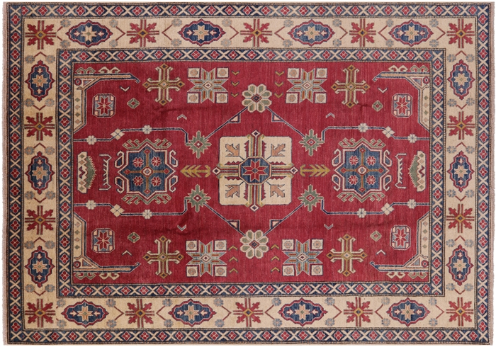 Kazak Hand-Knotted Wool Area Rug