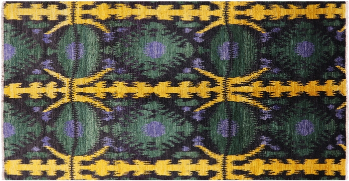 Hand Knotted Ikat Area Rug