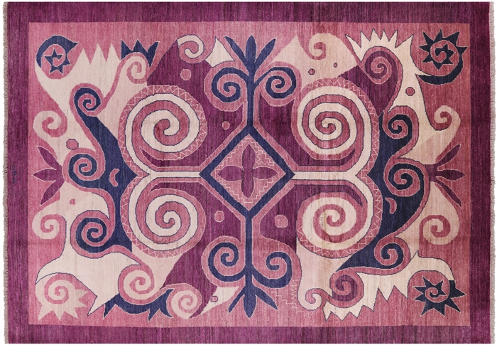 Signed Ikat Handmade Wool Rug