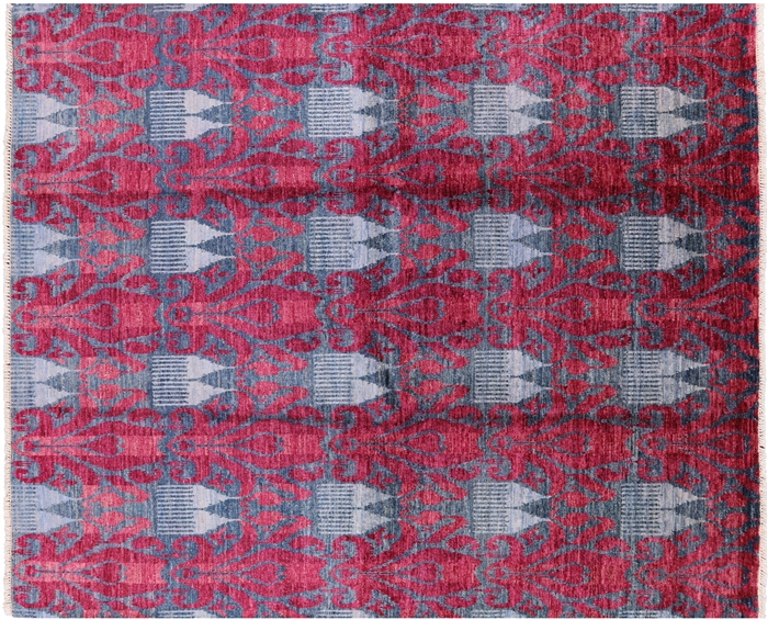 Ikat Hand Knotted Area Rug