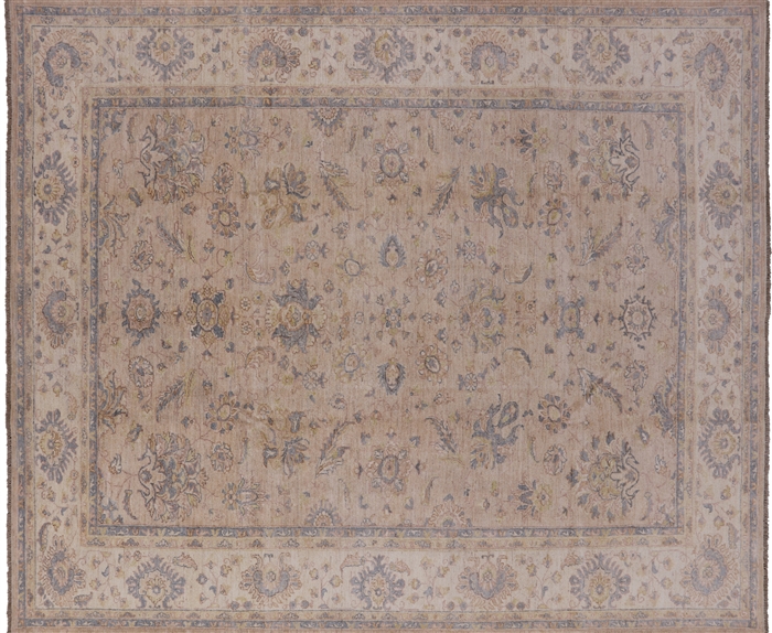 Hand-Knotted Turkish Oushak Wool Rug