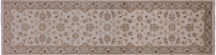 Hand Knotted Turkish Oushak Runner Rug