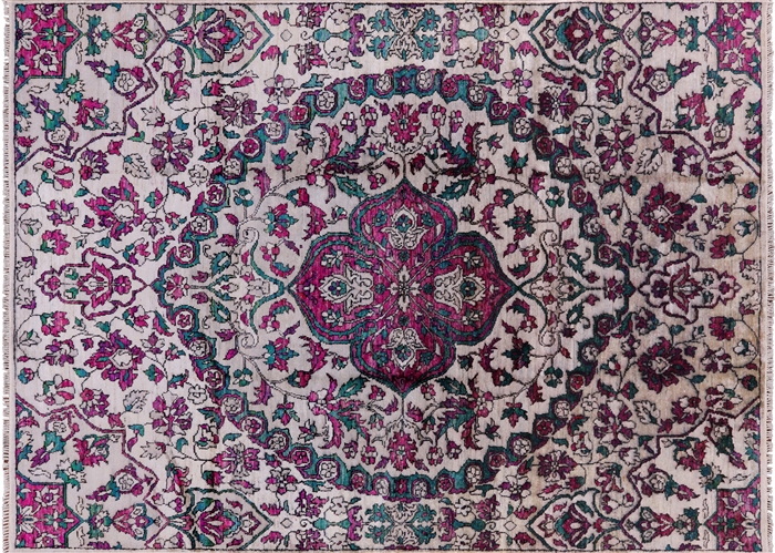 Persian Hand-Knotted Silk Rug