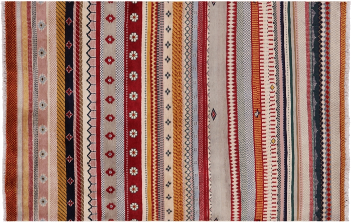 Hand-Knotted Persian Gabbeh Loribaft Wool Rug