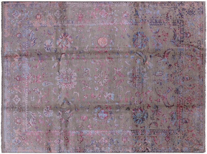 Hand Knotted Persian Wool & Silk Rug