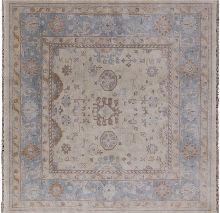 Square Turkish Oushak Handmade Rug