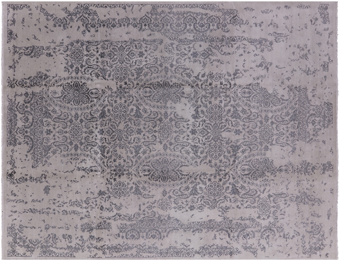 Persian Hand Knotted Wool & Silk Rug