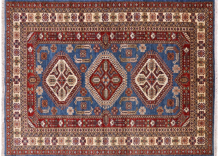 Super Kazak Hand Knotted Wool Area Rug