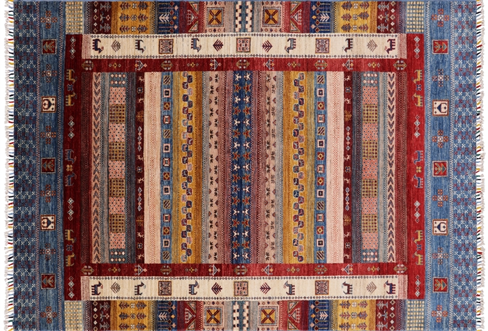 Persian Gabbeh Tribal Hand-Knotted Wool Rug