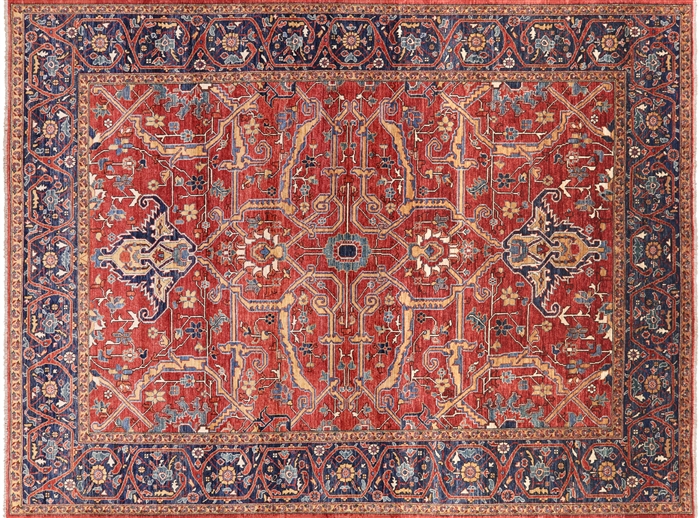 Fine Serapi Hand Knotted Wool Area Rug