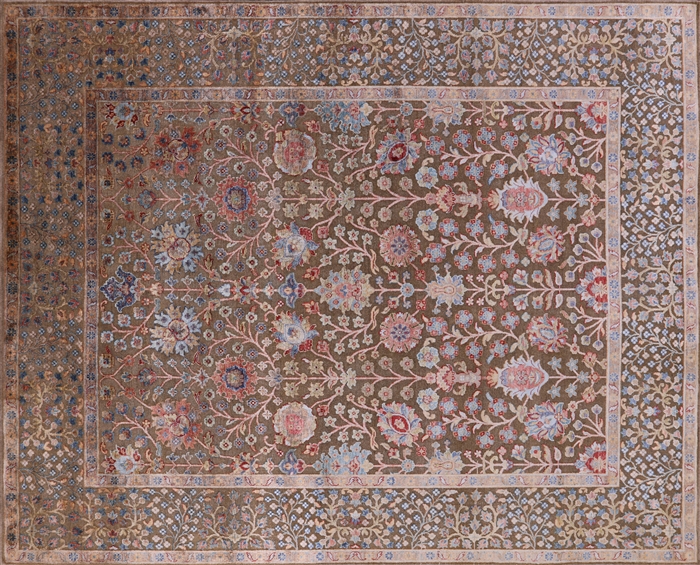 Persian Wool & Silk Hand Knotted Rug