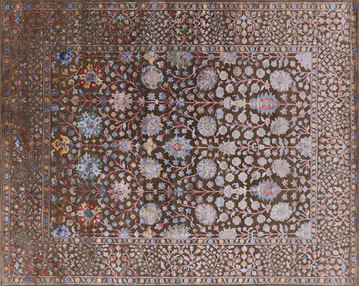 Persian Silk With Oxidized Wool Hand Knotted Area Rug