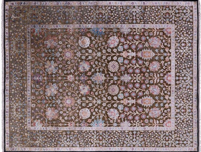 Silk With Oxidized Wool Hand Knotted Area Rug