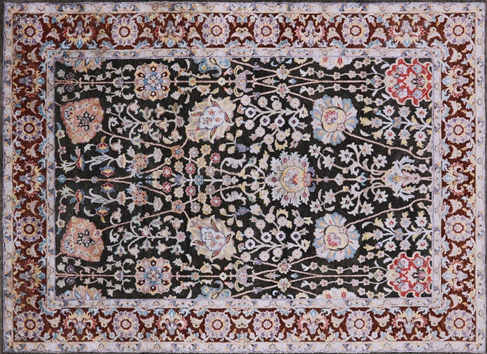 Silk With Oxidized Wool Hand Knotted Area Rug