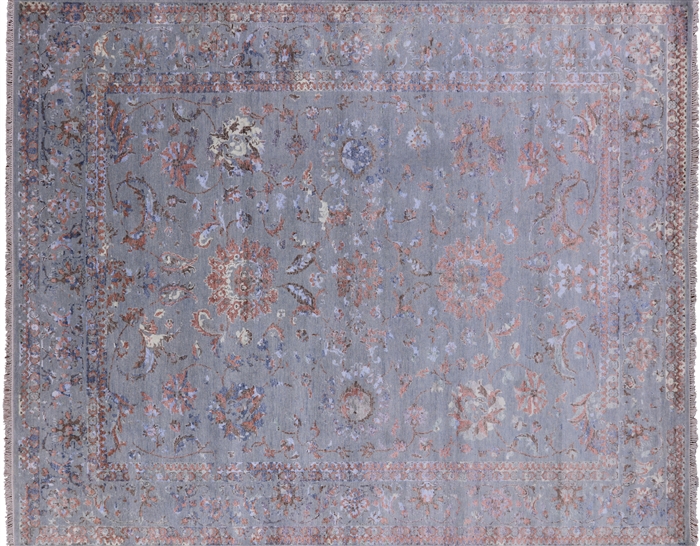 Hand Knotted Persian Wool & Silk Area Rug