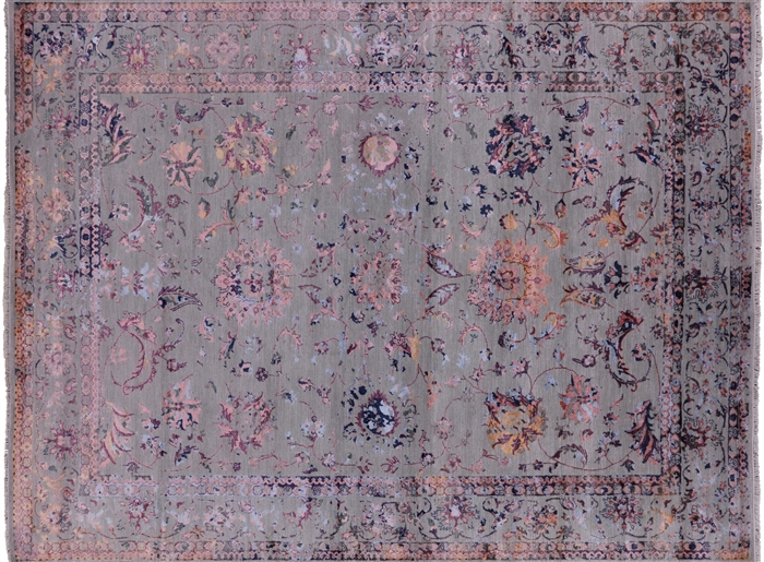 Wool & Silk Hand Knotted Persian Area Rug