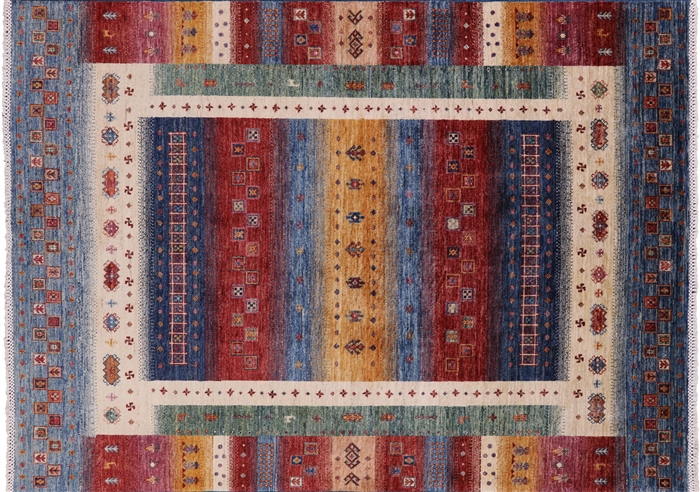 Hand Knotted Tribal Persian Gabbeh Wool Rug