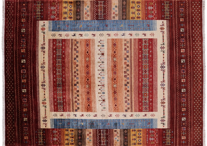 Hand Knotted Persian Gabbeh Tribal Wool Rug