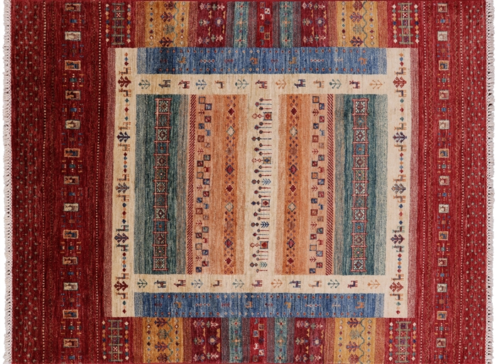 Hand Knotted Tribal Persian Gabbeh Wool Rug