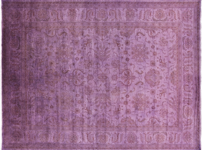 Overdyed Full Pile Hand Knotted Wool Rug