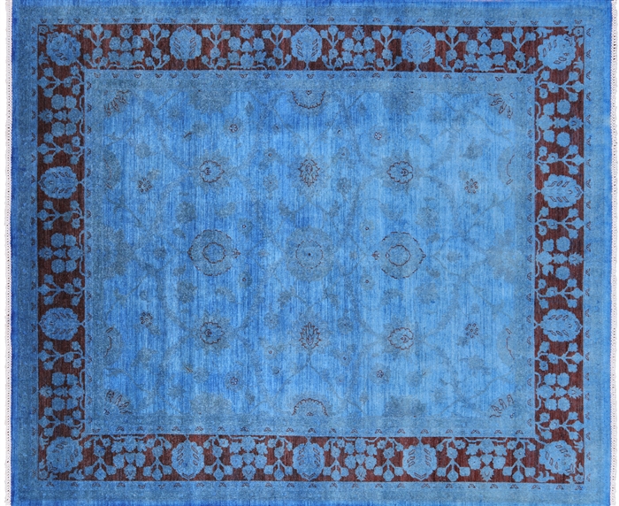 Overdyed Full Pile Wool Area Rug