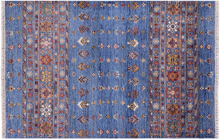 Handmade Super Kazak Khorjin Wool Rug
