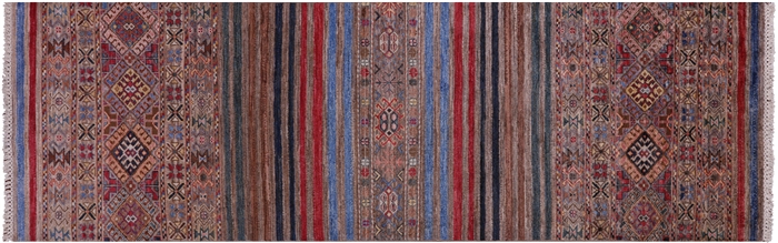 Super Kazak Khorjin Handmade Wool Runner Rug