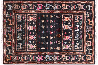 Tribal Persian Gabbeh Hand Knotted Wool Rug