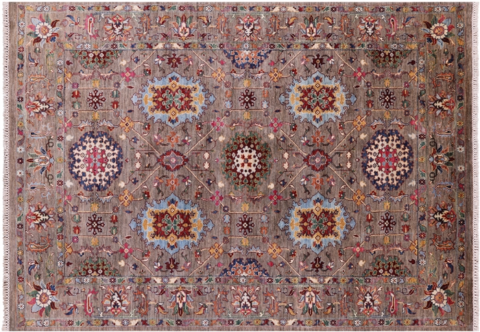 Peshawar Hand-Knotted Wool Rug