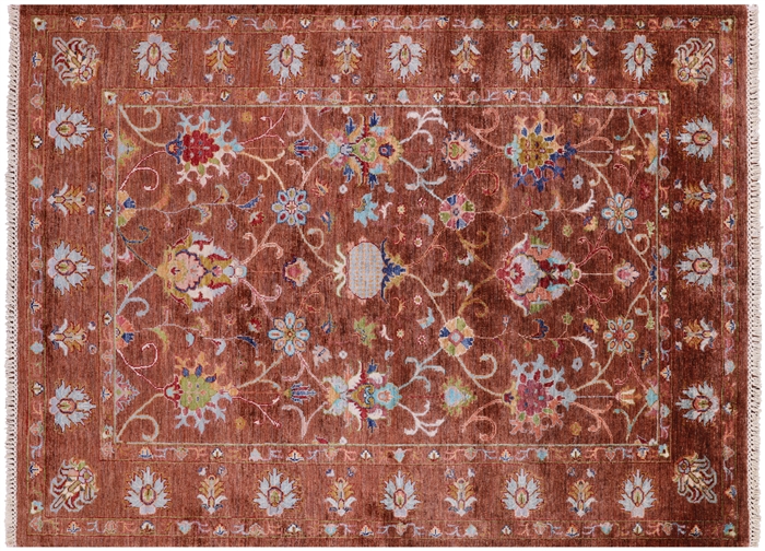 Hand-Knotted Persian Tabriz Wool Rug