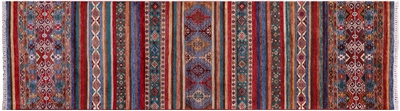 Khorjin Super Kazak Handmade Wool Runner Rug