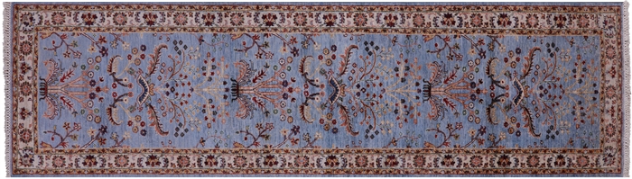 Runner Hand-Knotted Persian Tabriz Wool Rug