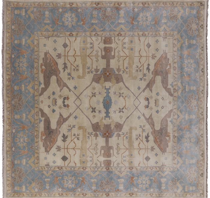 Square Oushak Hand Knotted Wool Rug