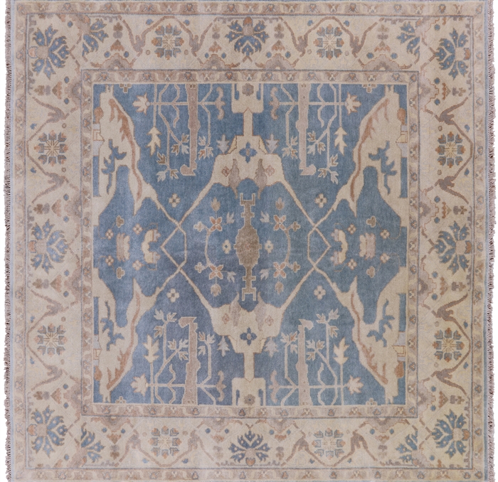 Square Turkish Oushak Handmade Wool Rug