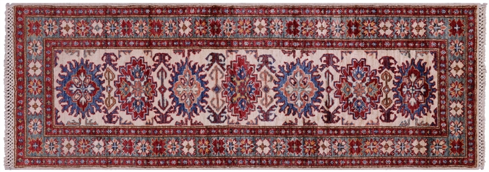 Handmade Super Kazak Wool Runner Rug