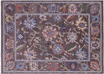 Turkish Oushak Wool On Wool Hand-Knotted Rug