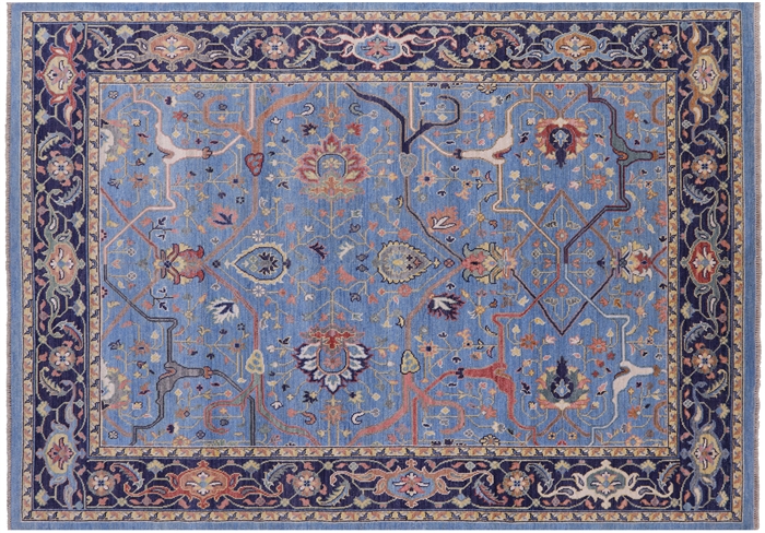 Turkish Oushak Hand-Knotted Wool On Wool Rug