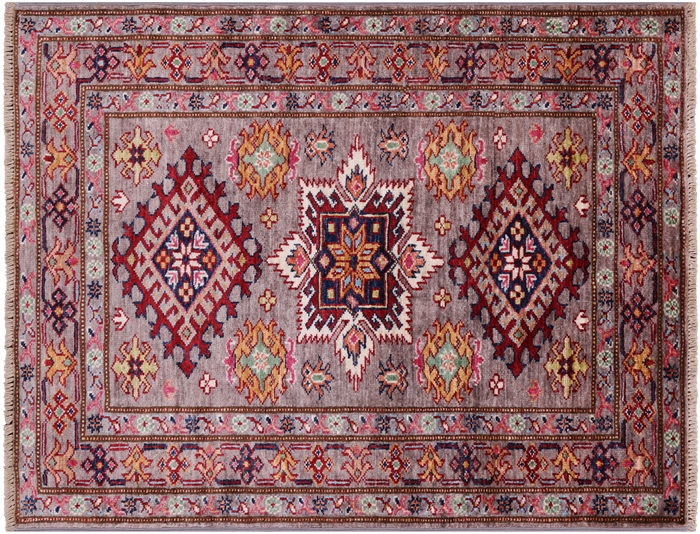 Geometric Super Kazak Handmade Wool Rug