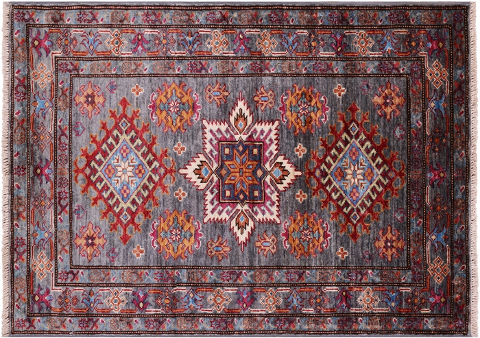 Geometric Super Kazak Handmade Wool Rug