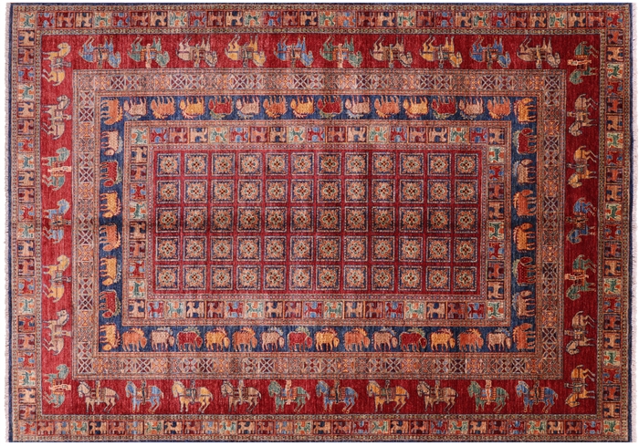 Antiqued Pazyryk Historical Design Hand-Knotted Rug