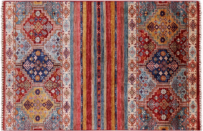 Super Kazak Khorjin Hand Knotted Wool Rug