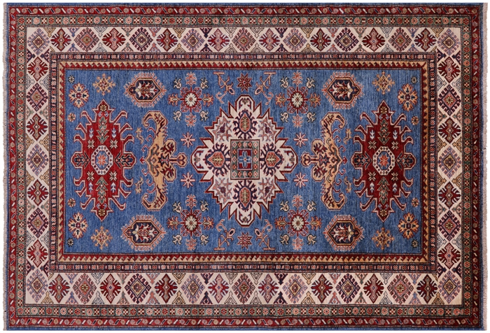 Handmade Super Kazak Geometric Rug