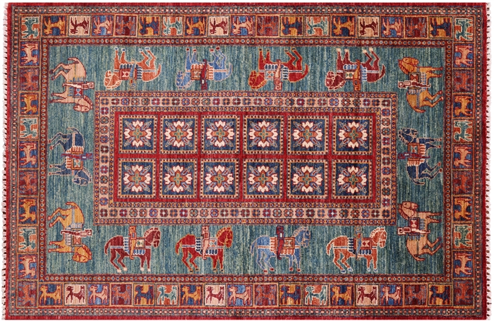 Antiqued Pazyryk Historical Design Handmade Rug